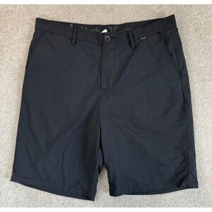 Hurley Nike Dri-Fit  Shorts 36 Black Buckle-O Golf Stretch Logo 10" Inseam